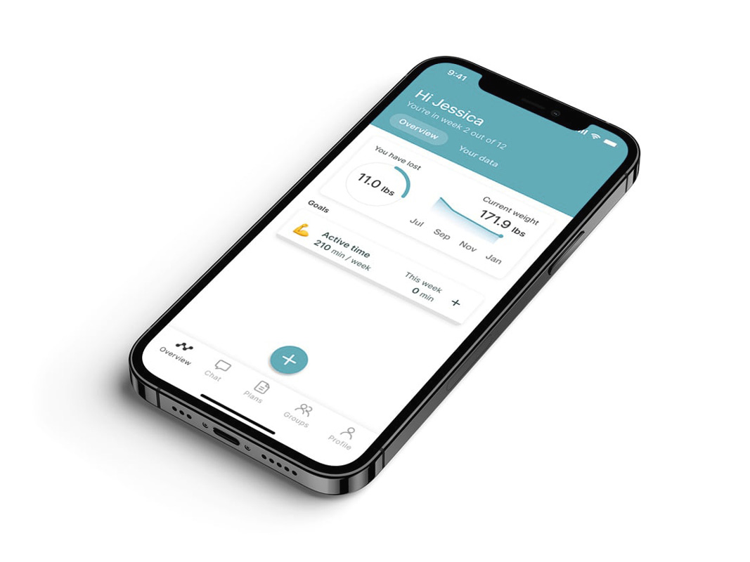 A mockup of the coaching app showcasing the features.